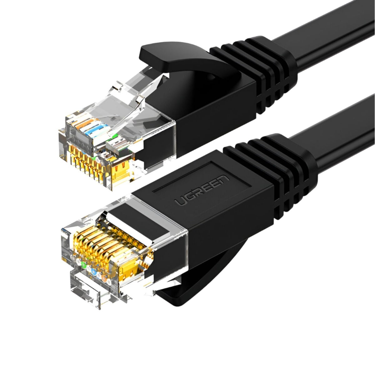 UGREEN NW102 Cat6 U / UTP Flat Ethernet Cable 8m - Black - Black