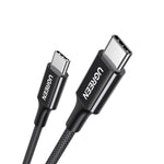 UGREEN Type-C To Type-C Braided Cable 100W 1 Metre - Black - Black
