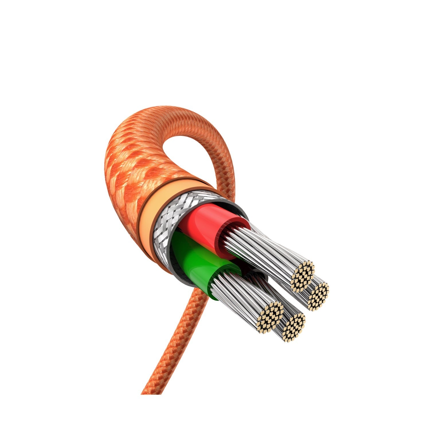 UGREEN Type-C To Type-C Braided Cable 100W 1 Metre - Orange
