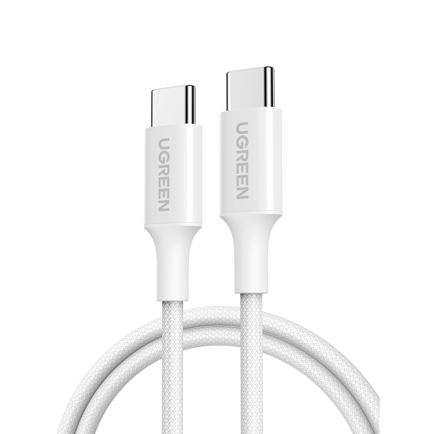 UGREEN Type-C To Type-C Braided Cable 100W 1 Metre - White - White