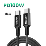 UGREEN Type-C To Type-C Braided Cable 100W 2 Metre - Black - Black