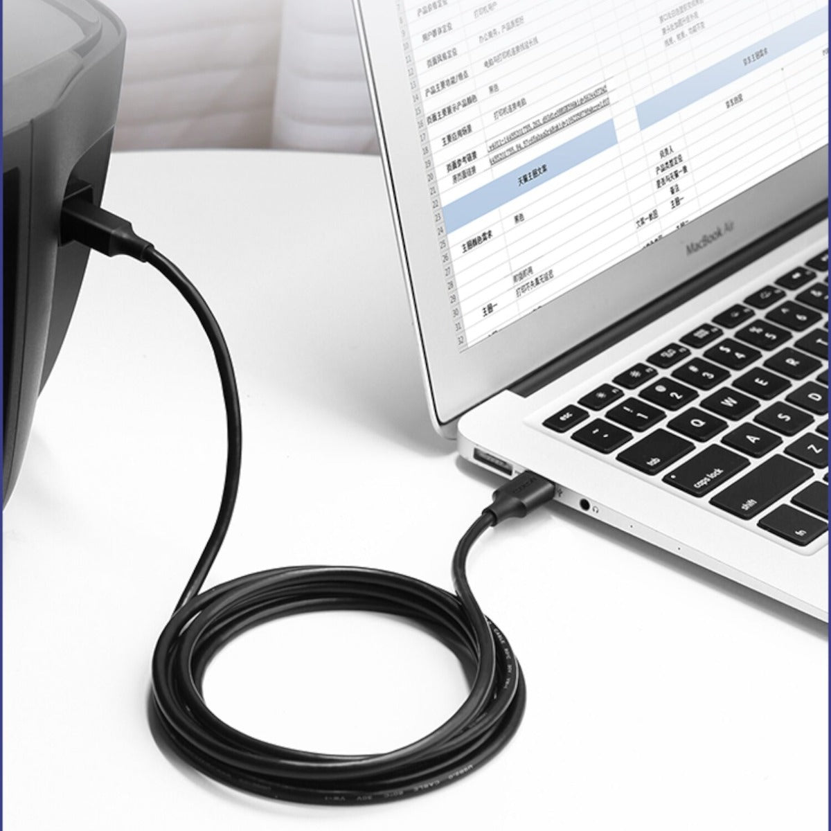 UGREEN US135 USB 2.0 to USB-B Printer Cable 480Mbps - 2m - Black