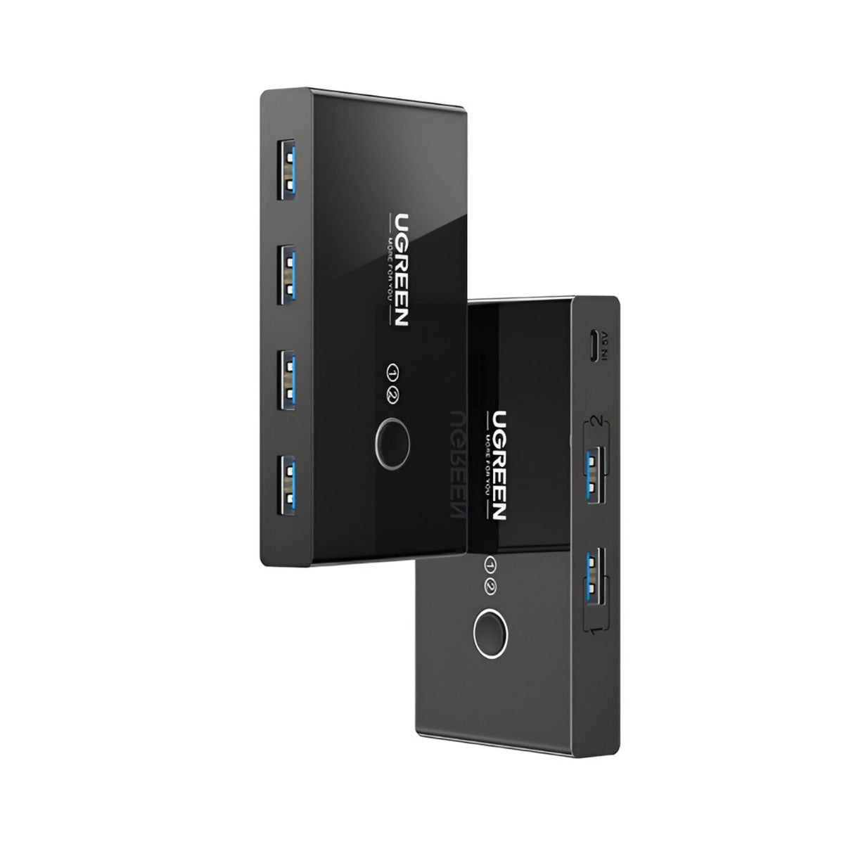 UGREEN USB 3.0 4-Port Switch Box & 1.5M USB Cables - Black
