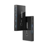 UGREEN USB 3.0 4-Port Switch Box & 1.5M USB Cables - Black