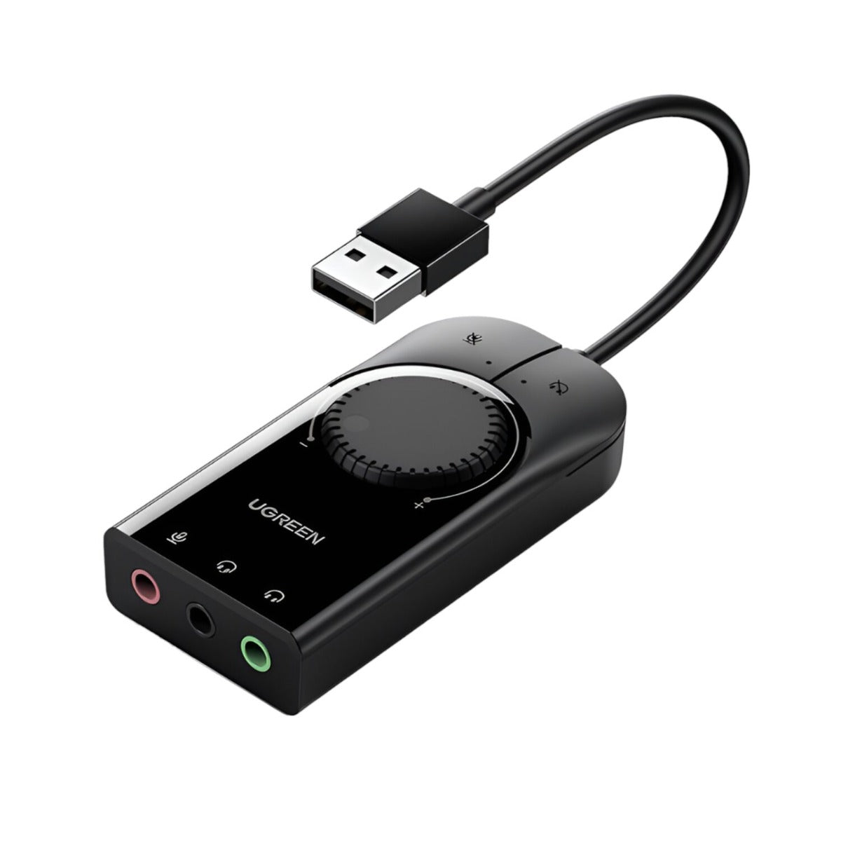 UGREEN USB-A to 3.5mm External Stereo Sound Adapter - Black - Black