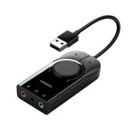 UGREEN USB-A to 3.5mm External Stereo Sound Adapter - Black - Black
