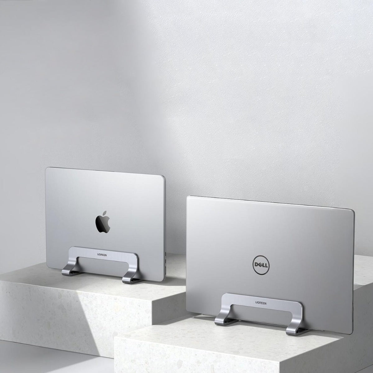 UGREEN Vertical Aluminium Laptop Stand With Extensible Slot - Silver