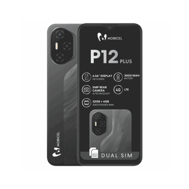Unboxed Mobicel P12 Plus 4G Dual Sim 32GB Vodacom Network Locked - Grey