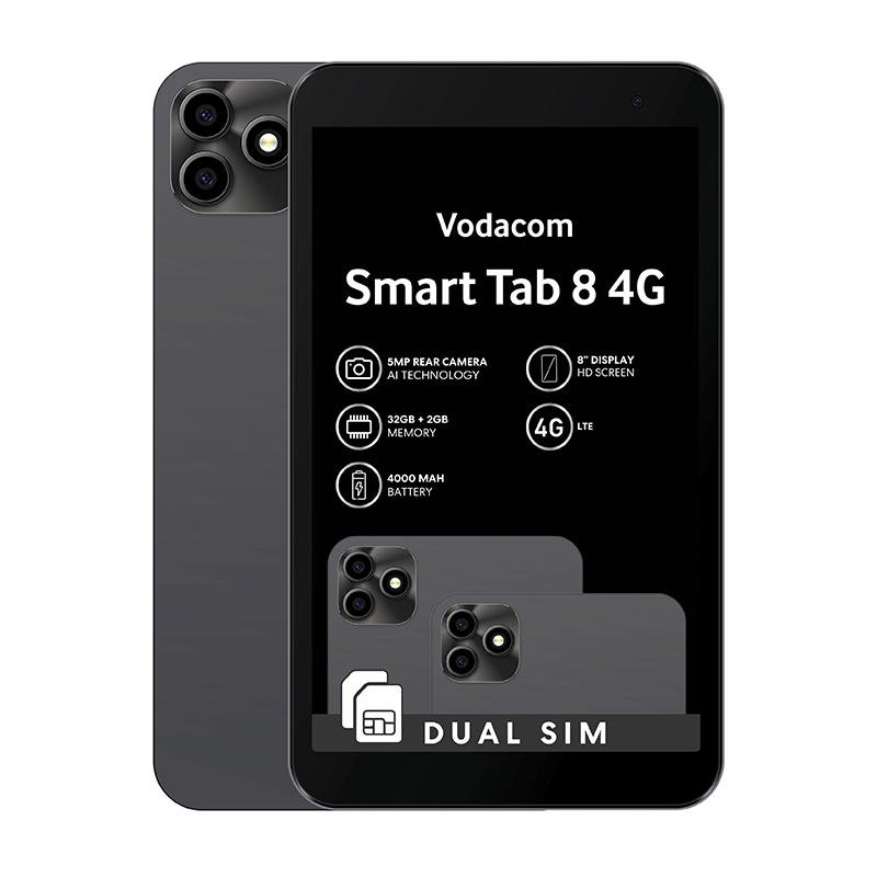 Unboxed Vodacom Smart Tab 8 4G 32GB - Black - Black