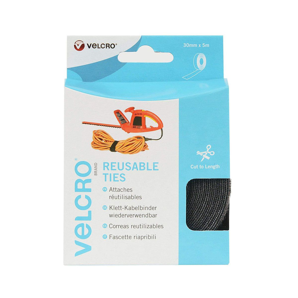 Velcro Brand Reusable Ties 30Mm X 5M Black - Black