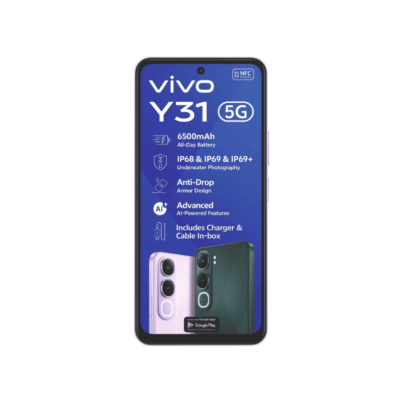 Vivo Y31 5G Dual Sim 256GB - Lavender - Lavender