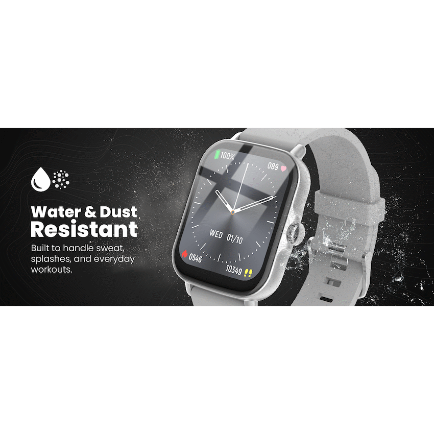 Volkano Active Tech Serene Series Watch with Heart Rate Monitor - Silver - Silver - Wearables