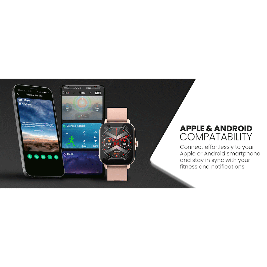 Volkano Active Tech Serene Series Watch with Heart Rate Monitor - Gold - Gold - Wearables