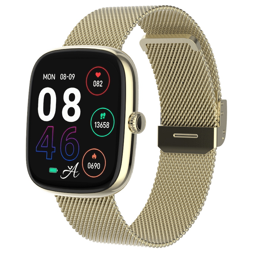 Volkano Ayla Collection Smartwatch with Milanese Strap - Gold - Wearables