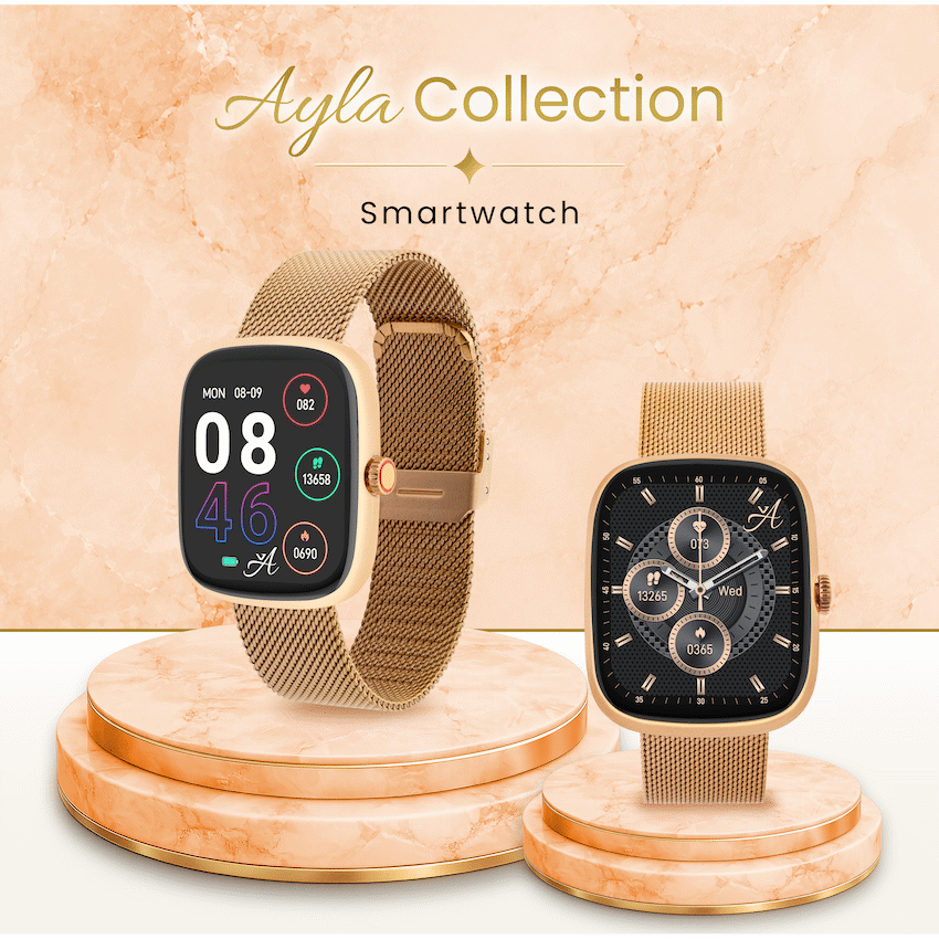 Volkano Ayla Collection Smartwatch with Milanese Strap - Gold - Wearables