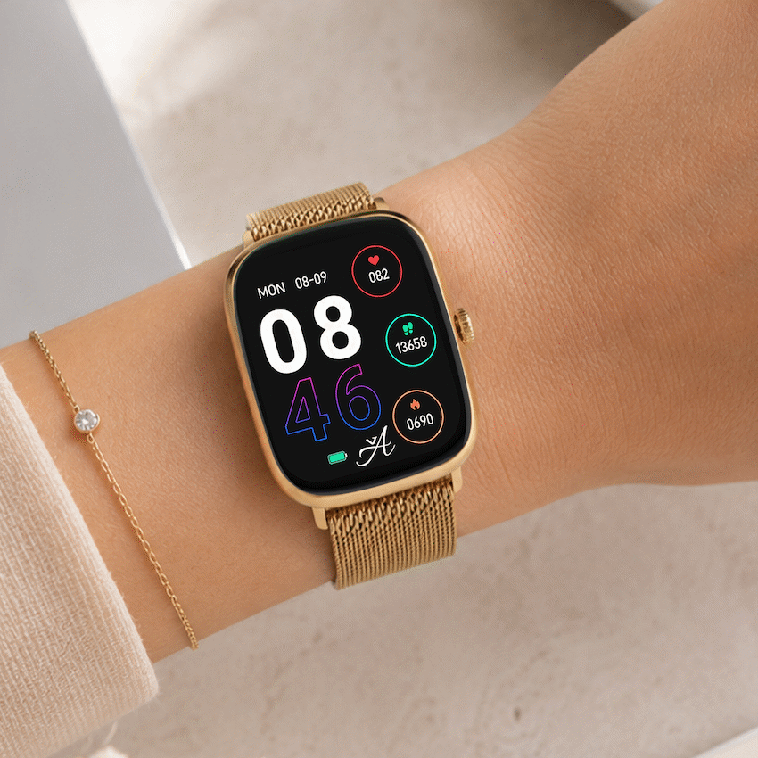 Volkano Ayla Collection Smartwatch with Milanese Strap - Gold - Wearables