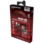 Volkano Braids Series Nylon Braided Micro USB Cable - Black