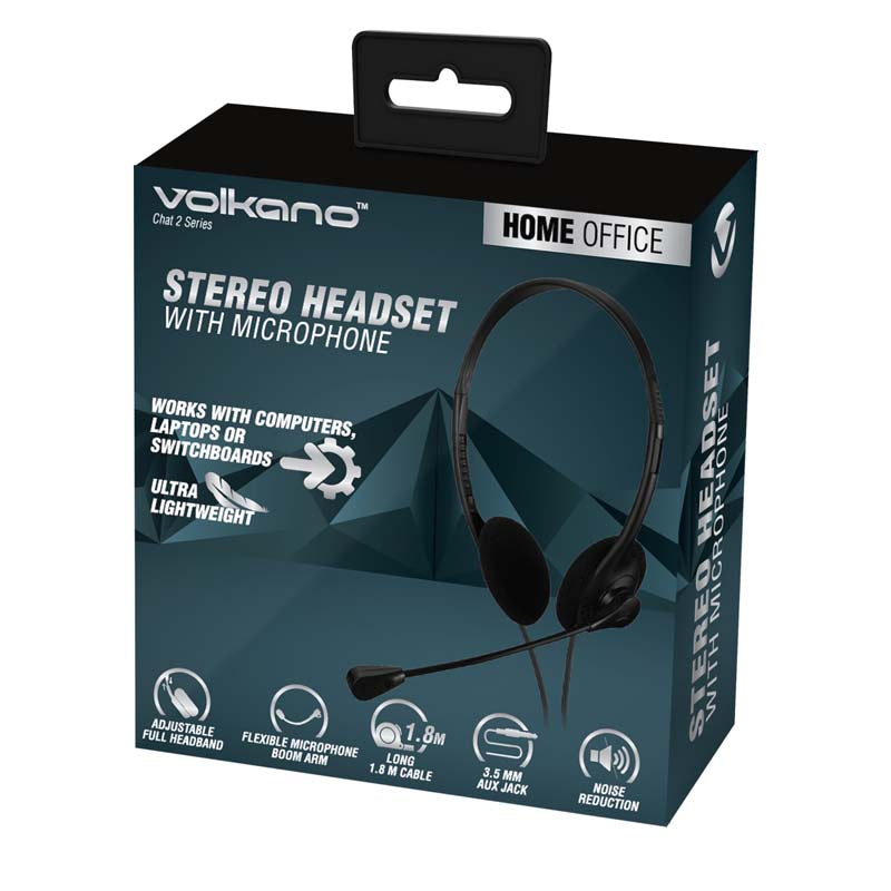 Volkano Chat 2 Stereo Headset with Boom Microphone.
