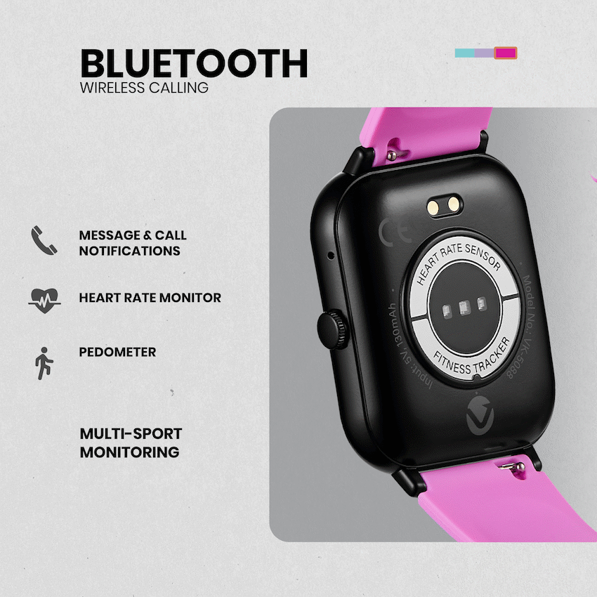 Volkano Chroma Series Smartwatch with Flamingo Pink Strap - Pink - Wearables