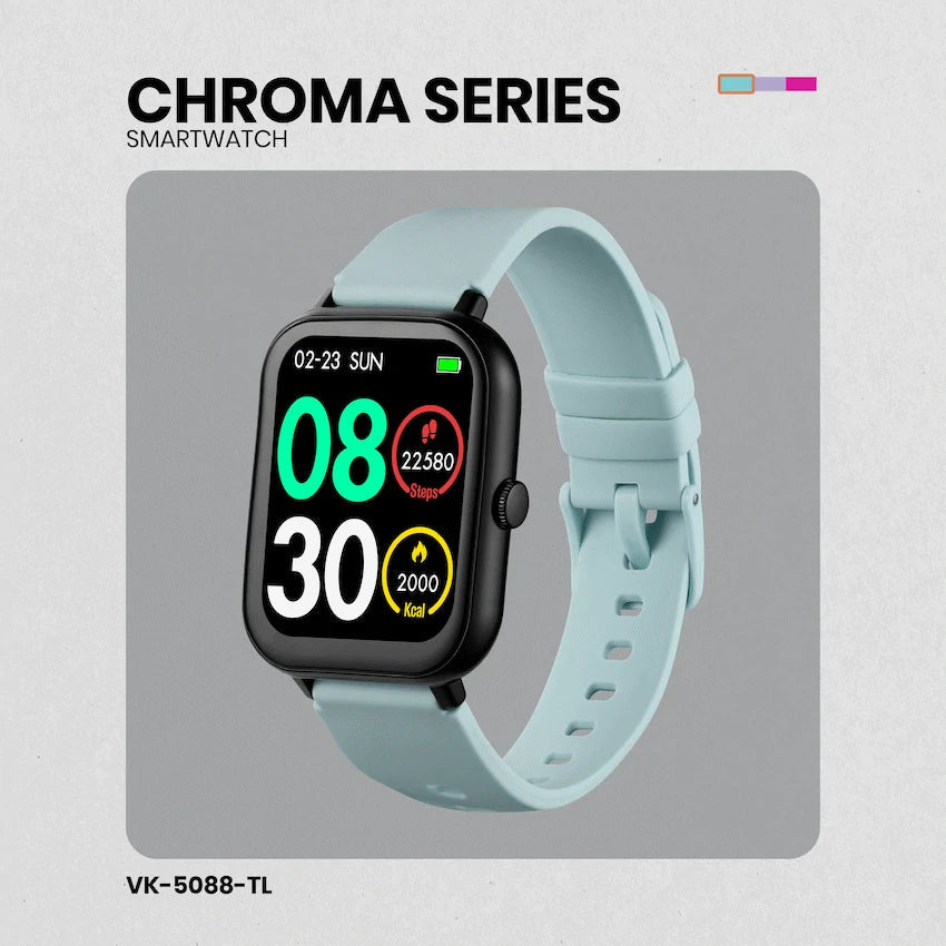 Volkano Chroma Series Smartwatch with Teal Strap - Teal - Wearables