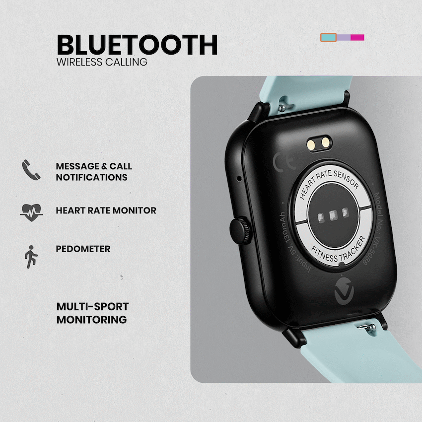 Volkano Chroma Series Smartwatch with Teal Strap - Teal - Wearables