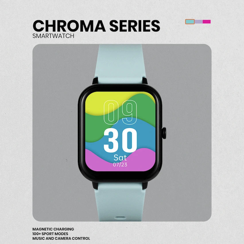 Volkano Chroma Series Smartwatch with Teal Strap - Teal - Wearables