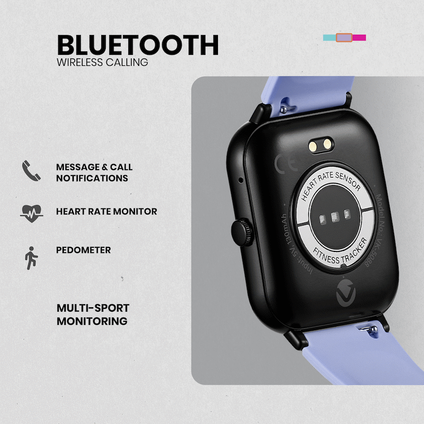 Volkano Chroma Series Smartwatch with Ultramarine Strap - Purple - Wearables