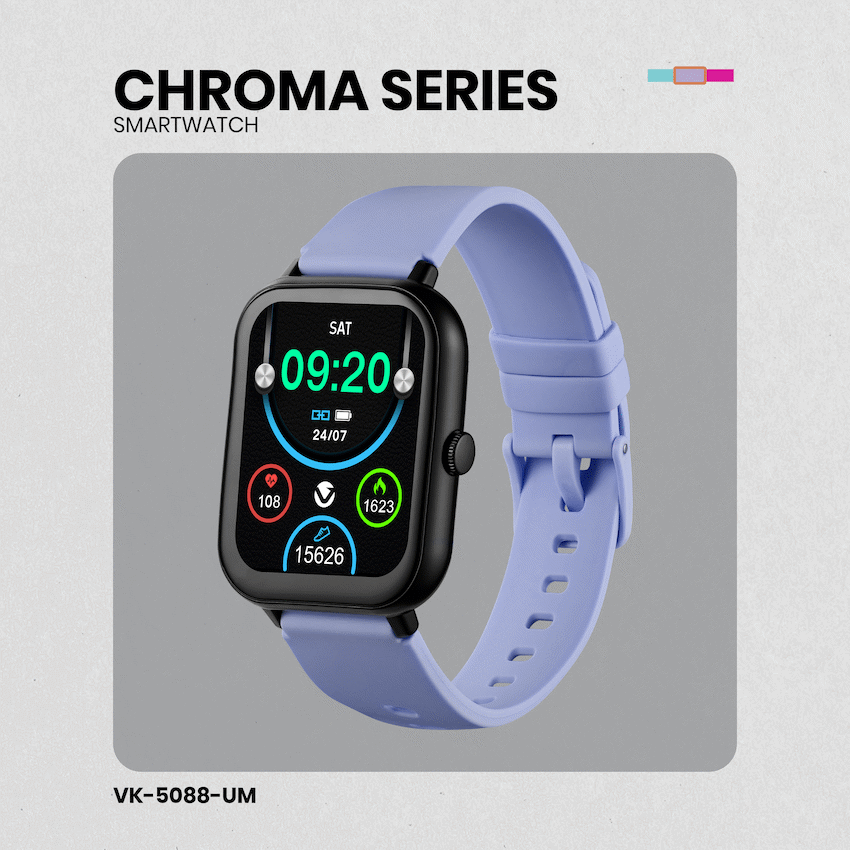 Volkano Chroma Series Smartwatch with Ultramarine Strap - Purple - Wearables
