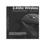 Volkano Chrome Series 2.4Ghz Wireless Ergonomic Mouse - Black - Black