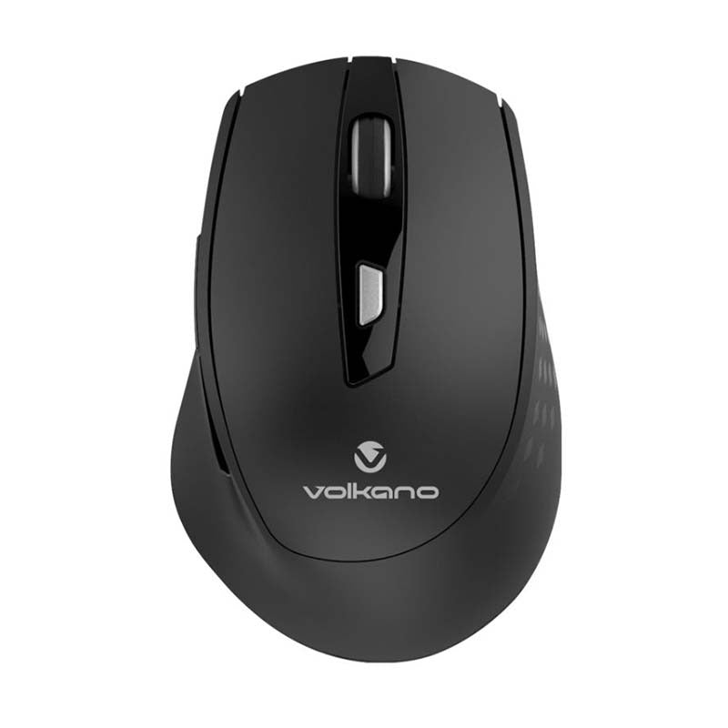 Volkano Chrome Series 2.4Ghz Wireless Ergonomic Mouse - Black - Black