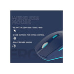 Volkano Chrome Series 2.4Ghz Wireless Ergonomic Mouse - Blue - Blue