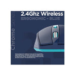 Volkano Chrome Series 2.4Ghz Wireless Ergonomic Mouse - Blue - Blue