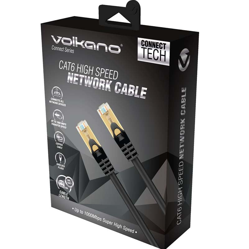 Volkano Connect Series CAT6 Network Cable 5m - Black