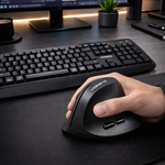 Volkano Curve Series Ergonomic Bluetooth Wireless Mouse - Black - Black - Computer Peripherals