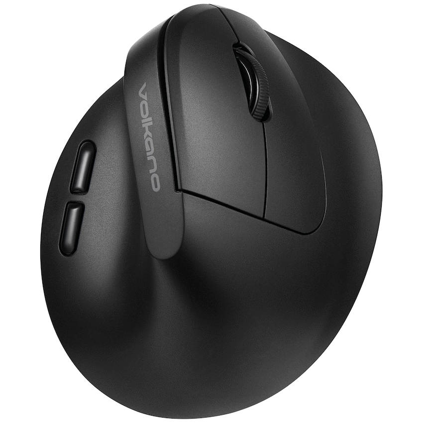 Volkano Curve Series Ergonomic Bluetooth Wireless Mouse - Black - Black - Computer Peripherals