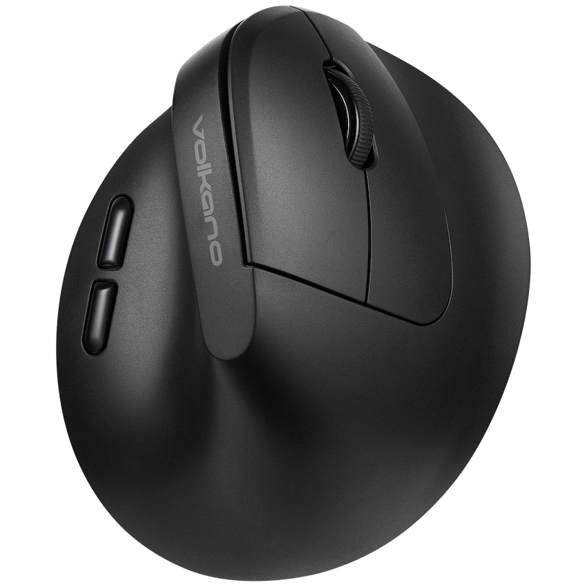 Volkano Curve Series Ergonomic Bluetooth Wireless Mouse - Black - Black - Computer Peripherals
