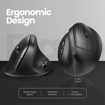 Volkano Curve Series Ergonomic Bluetooth Wireless Mouse - Black - Black - Computer Peripherals
