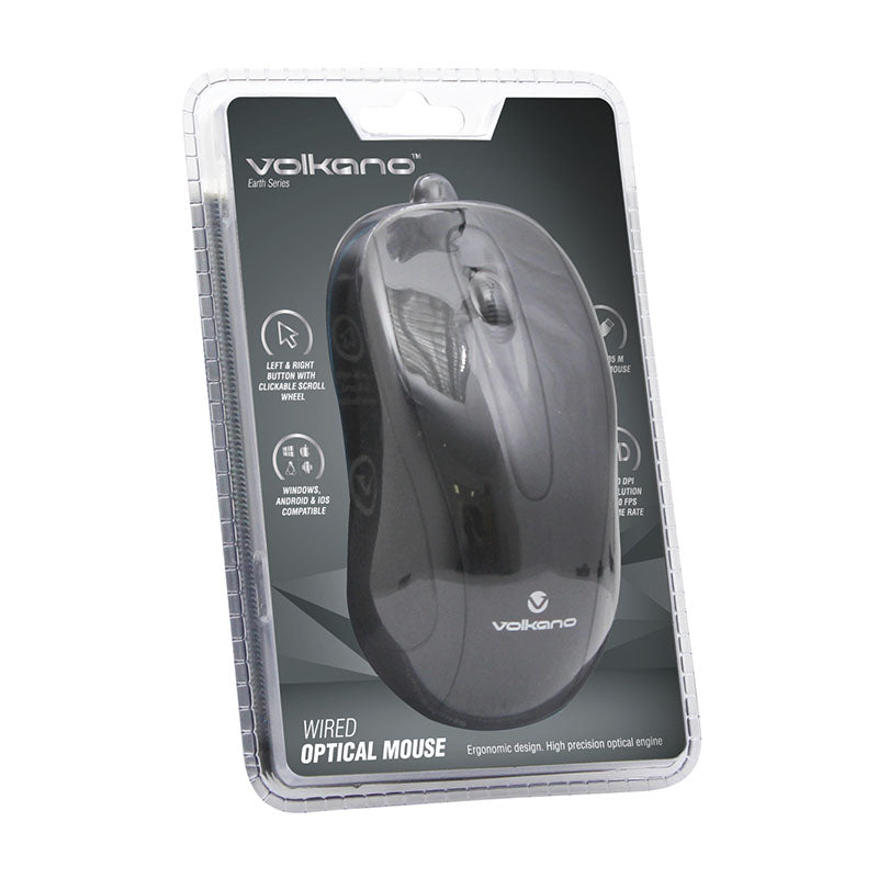 Volkano Earth Series Wired Mouse Blister Packaging