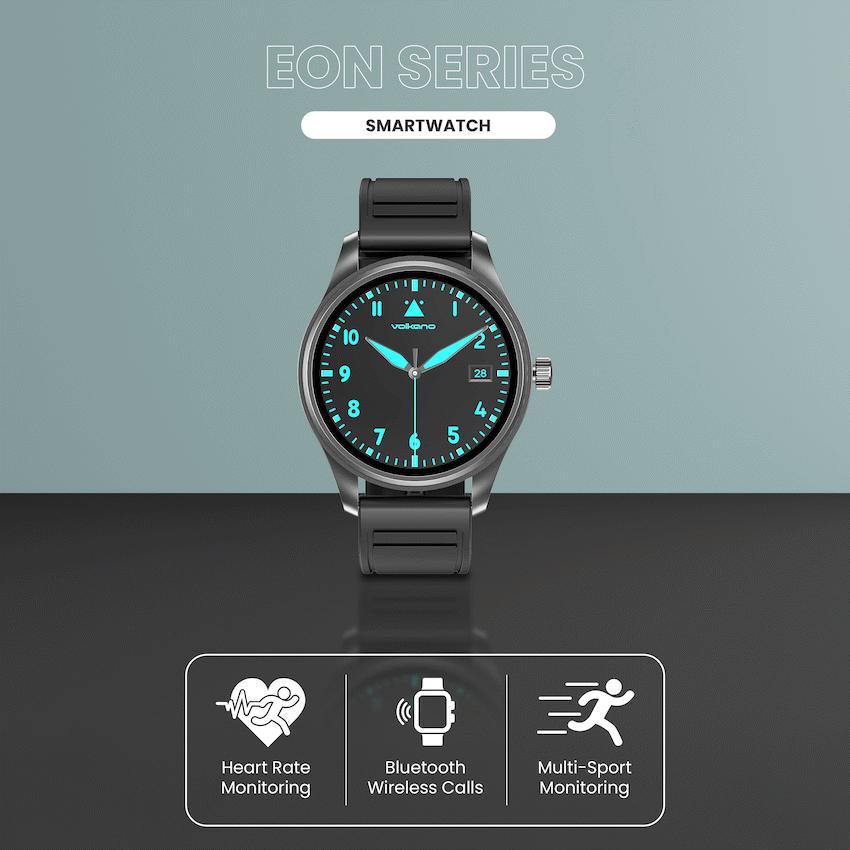 Volkano Eon Series Bluetooth Calling AMOLED Smartwatch - Black - Black - Wearables