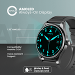 Volkano Eon Series Bluetooth Calling AMOLED Smartwatch - Black - Black - Wearables