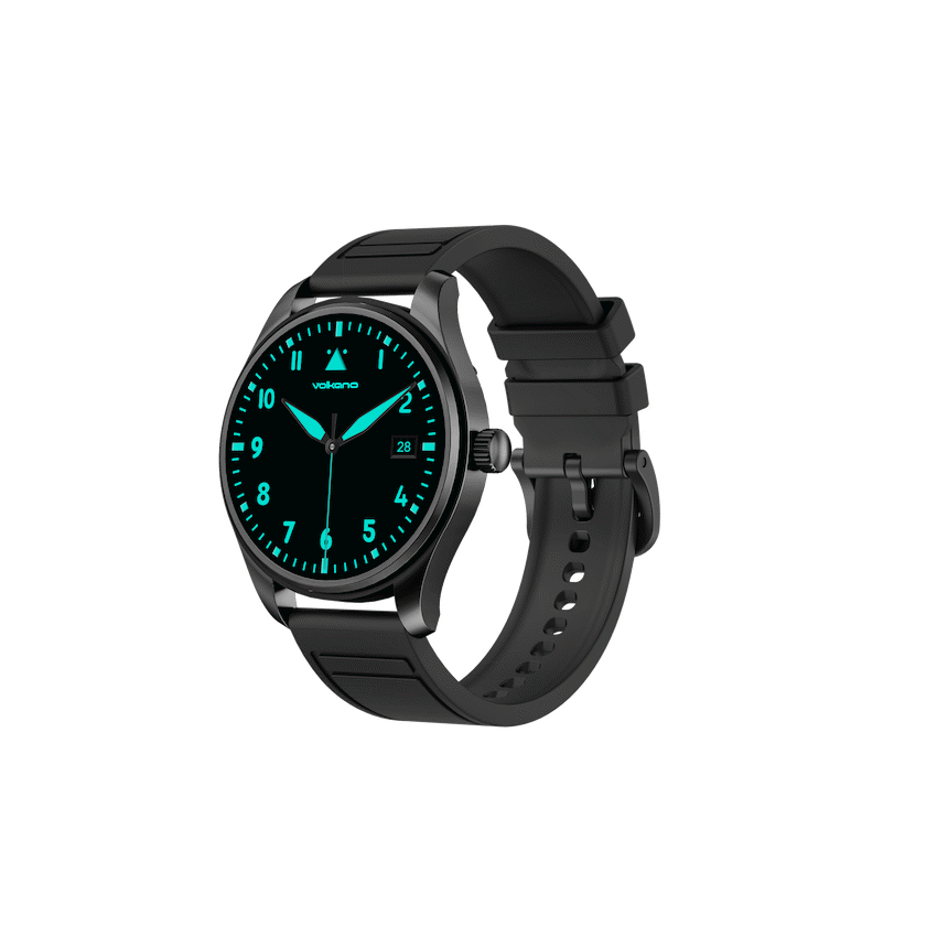 Volkano Eon Series Bluetooth Calling AMOLED Smartwatch - Black - Black - Wearables