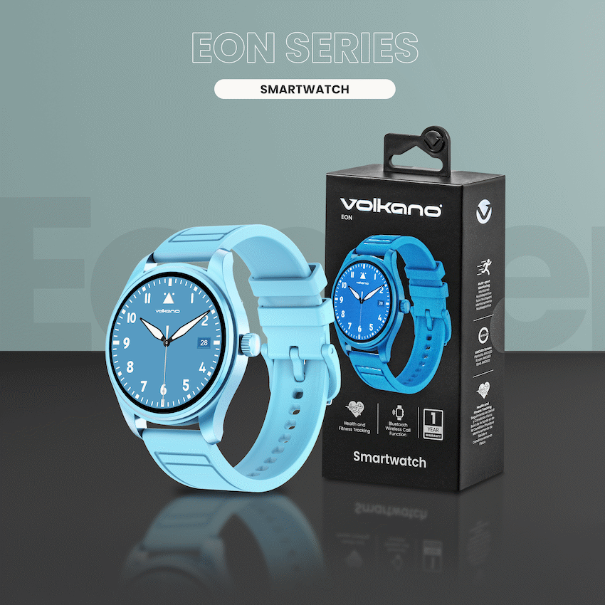 Volkano Eon Series Bluetooth Calling AMOLED Smartwatch - Blue - Blue - Wearables