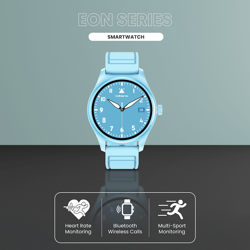 Volkano Eon Series Bluetooth Calling AMOLED Smartwatch - Blue - Blue - Wearables