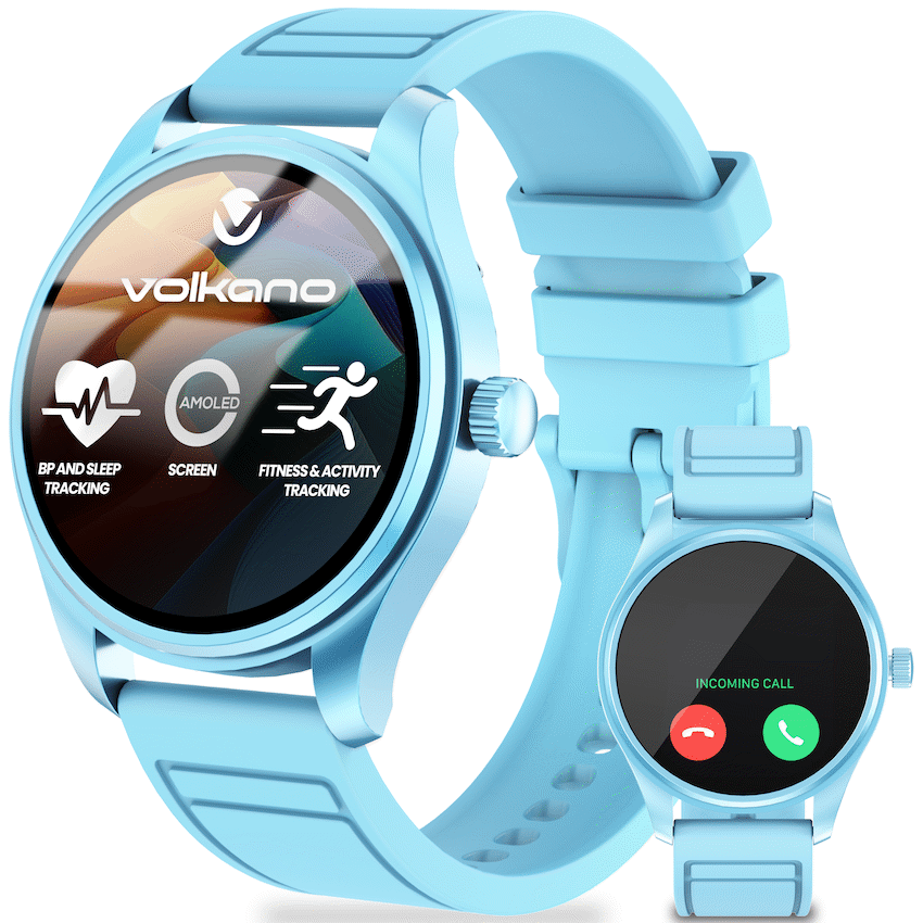 Volkano Eon Series Bluetooth Calling AMOLED Smartwatch - Blue - Blue - Wearables
