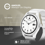 Volkano Eon Series Bluetooth Calling AMOLED Smartwatch - White - White - Wearables