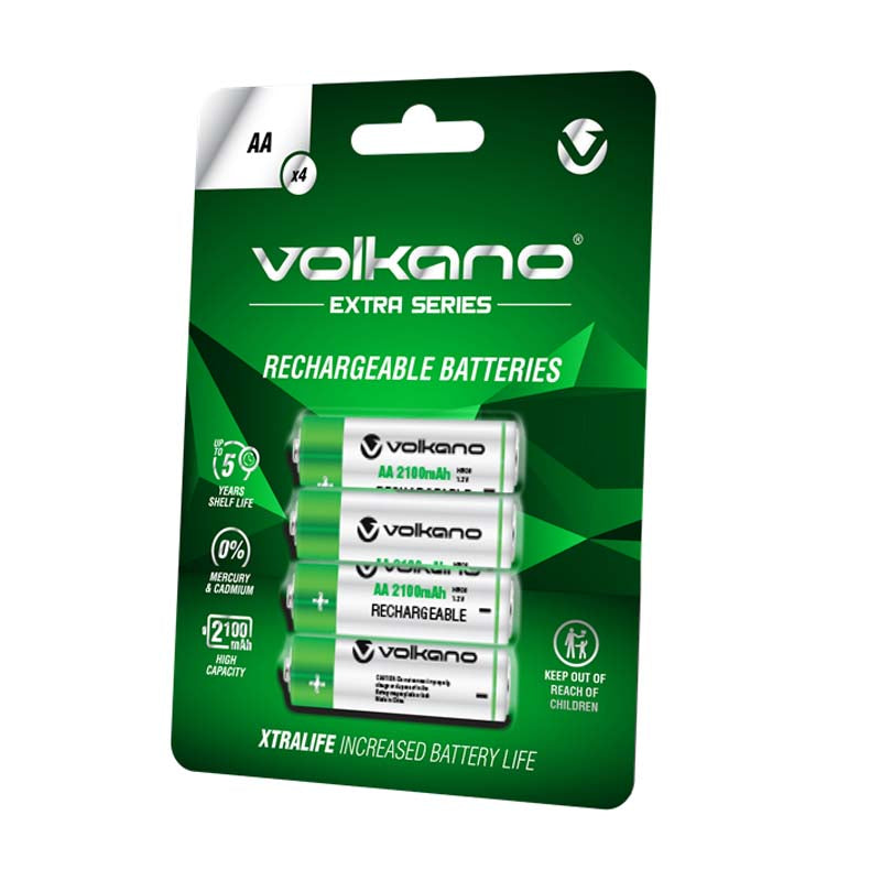 Volkano Extra Series Rechargeable Batteries AA Pack of 4