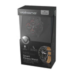 Volkano Fit Forte Series Smart Watch with Leather Strap - Black - Black