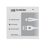 Volkano Flexi Series 18W USB to Micro USB 1.5M - White - White