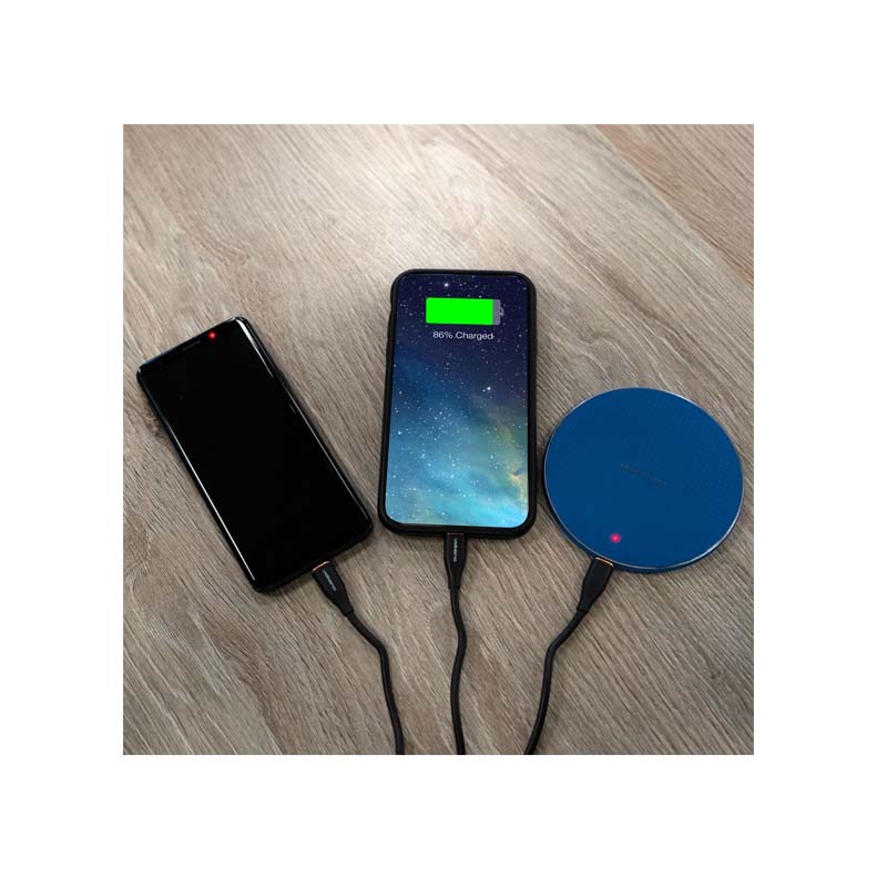 Volkano Flexi Series 3-in-1 Charging Cable - Black - Black