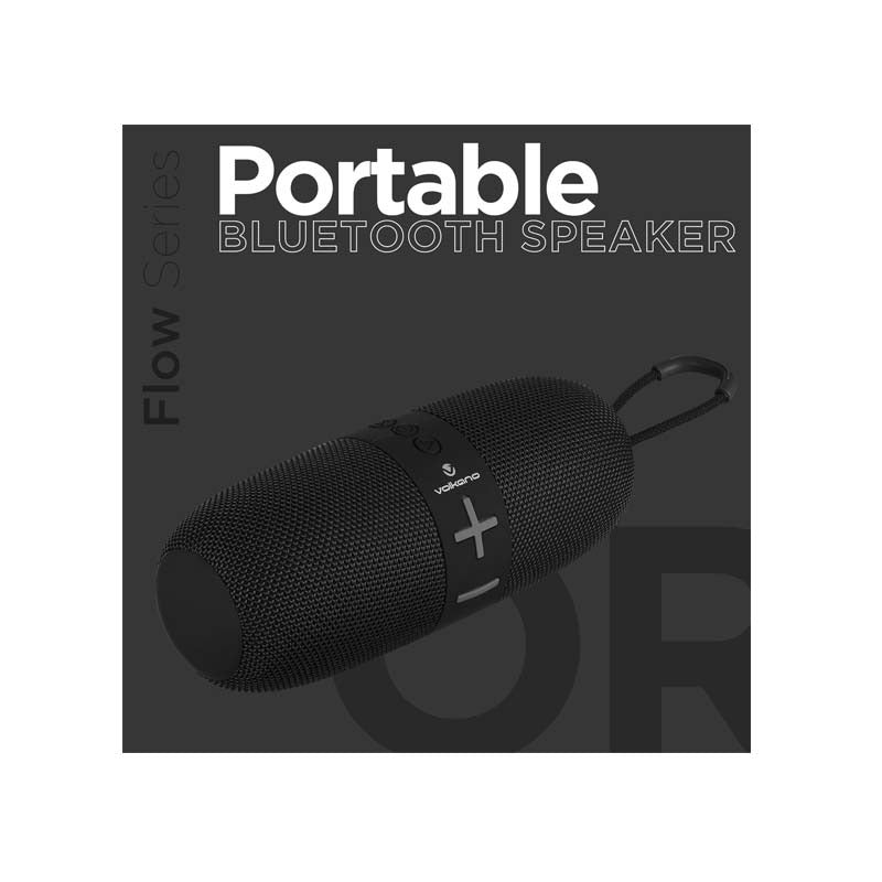 Volkano Flow Series Portable Bluetooth Speaker - Black - Black
